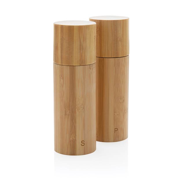 Ukiyo bamboo salt and pepper mill set, brown - brown