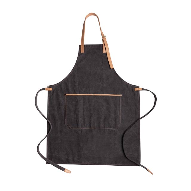 Deluxe canvas chef apron, black - black