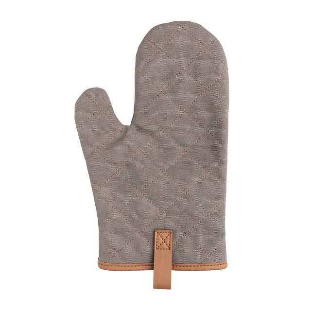 Deluxe canvas oven mitt, grey - grey