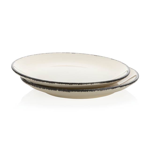 Ukiyo dinner plate set of 2, white - white