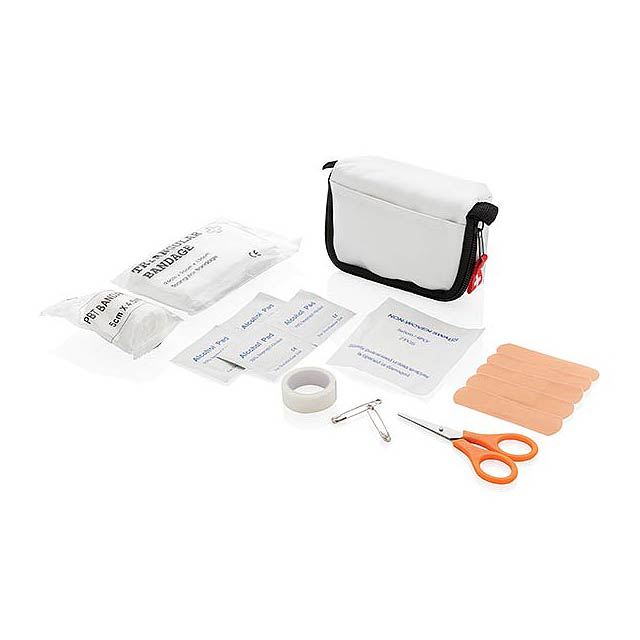 First aid set in pouch - white