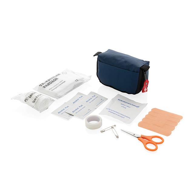 First aid set in pouch - blue