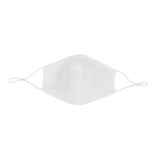 Reusable 2-ply cotton face mask, white - white