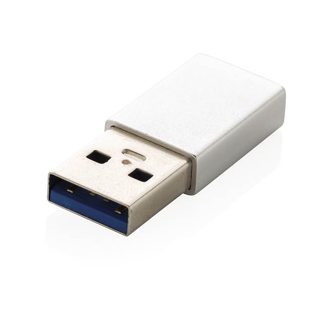 Adaptér USB A na USB C, stříbrná - strieborná