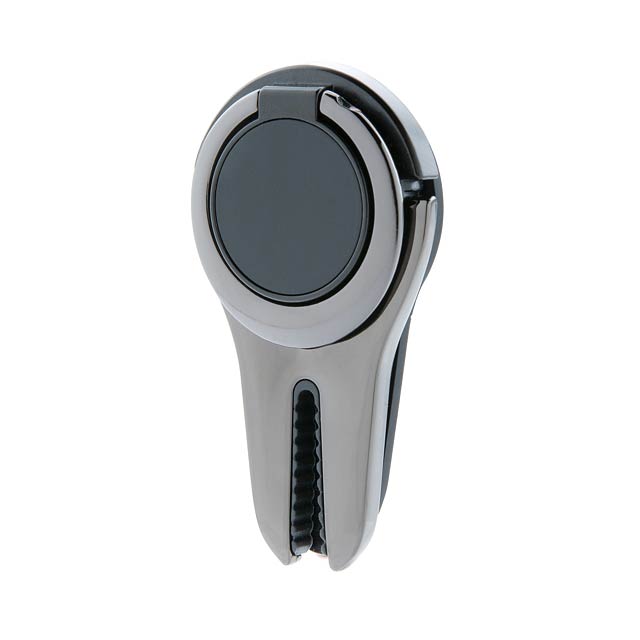 Car air vent phone holder with ring, black - black