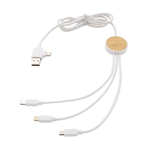 Ontario 1.2 meter 6-in-1 charging cable, white - white