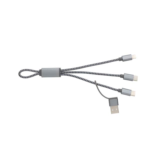4-in-1 mini braided cable, grey - grey