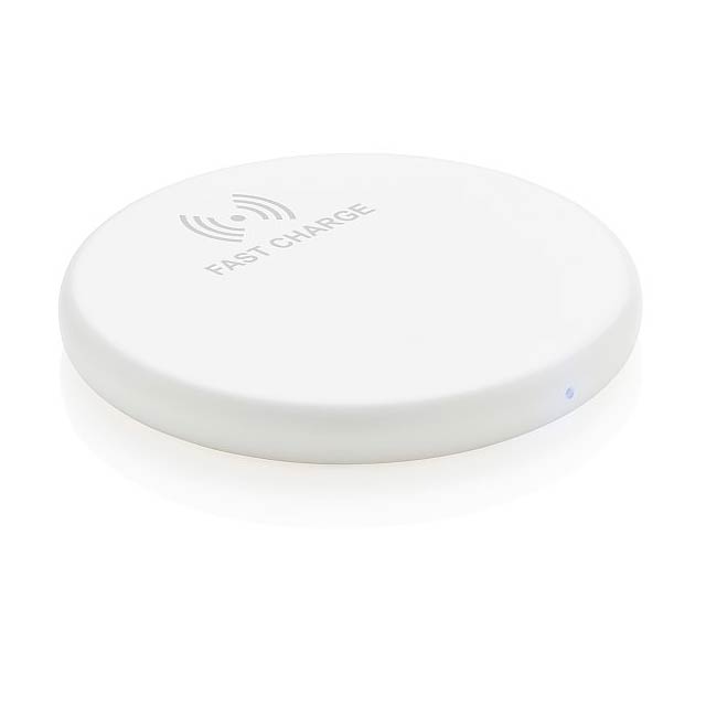 Wireless 10W fast charging pad, white - white