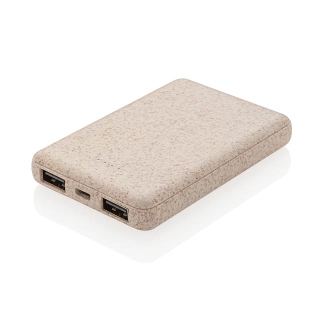 Weizenstroh 5.000 mAh Pocket Powerbank - Bräune