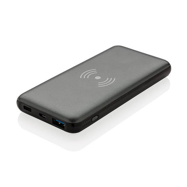 10.000 mAh Fast Charging 10W Wireless Powerbank with PD - grey