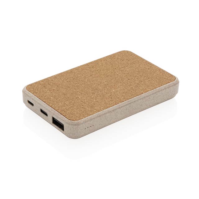 Kork und Weizen 5.000 mAh Pocket-Powerbank, braun - Bräune