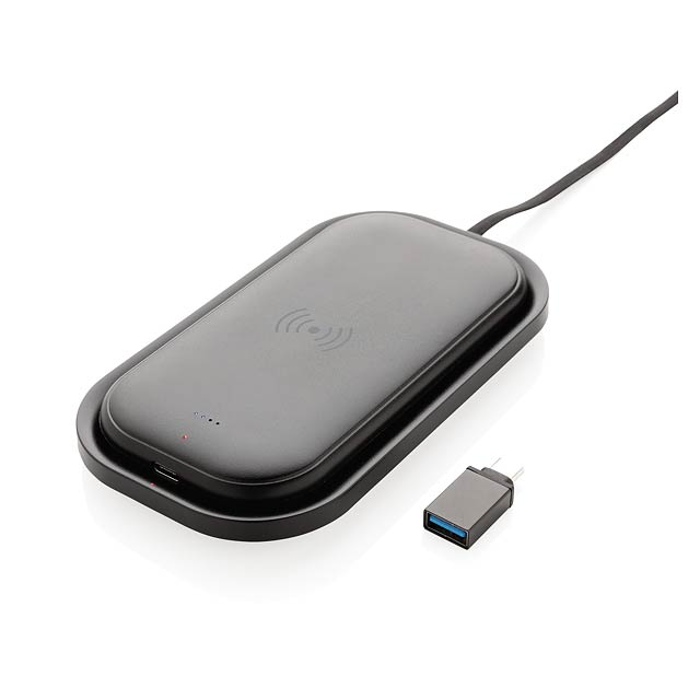 5.000 mAh Wireless Charging Powerbank Station, schwarz - schwarz