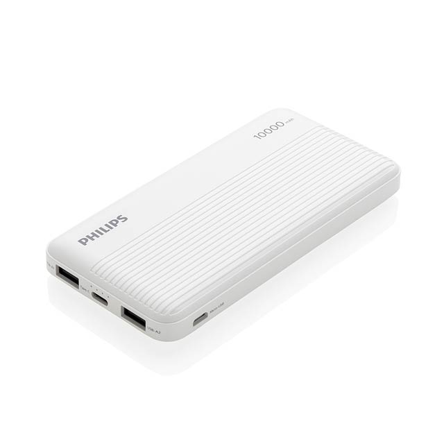 Slim powerbanka 10 000 mAh Philips, bílá - bílá