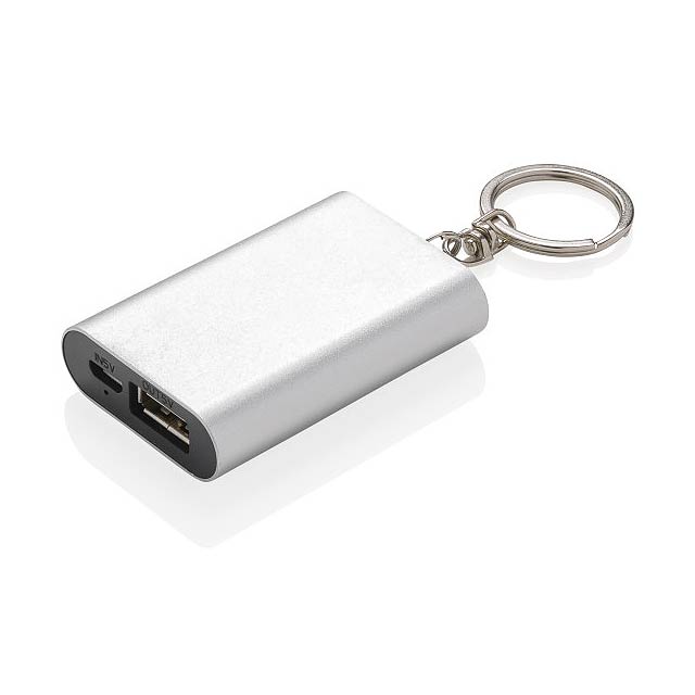 1.000 mAh Schlüsselanhänger Powerbank, silber - Silber