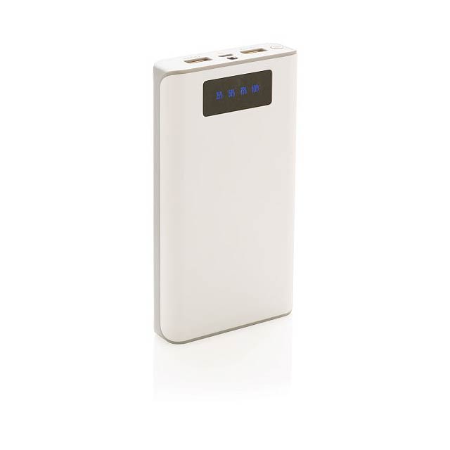 10.000 mAh powerbank with display, white - white