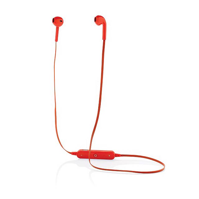 Bezdrátová sluchátka - pecky, červená - červená