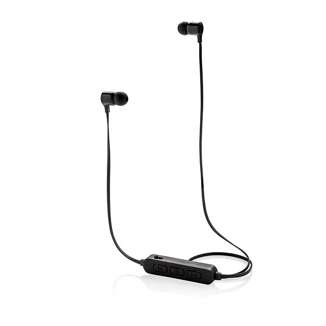 Light up logo wireless earbuds - black