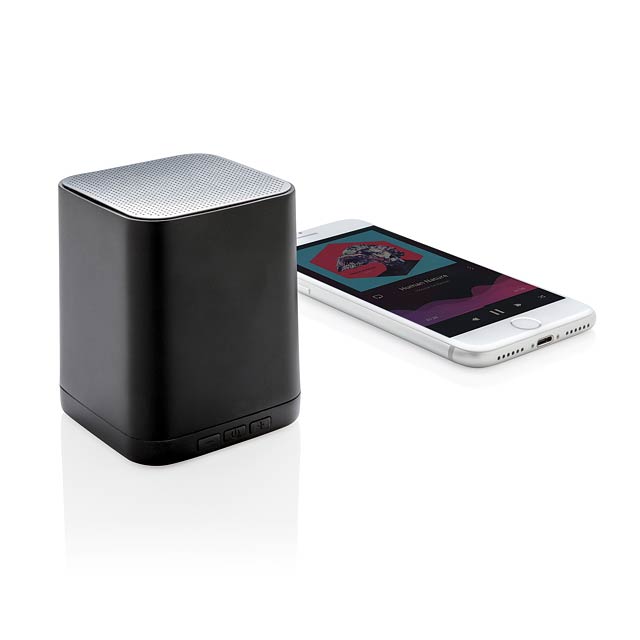 Light up logo wireless speaker - black