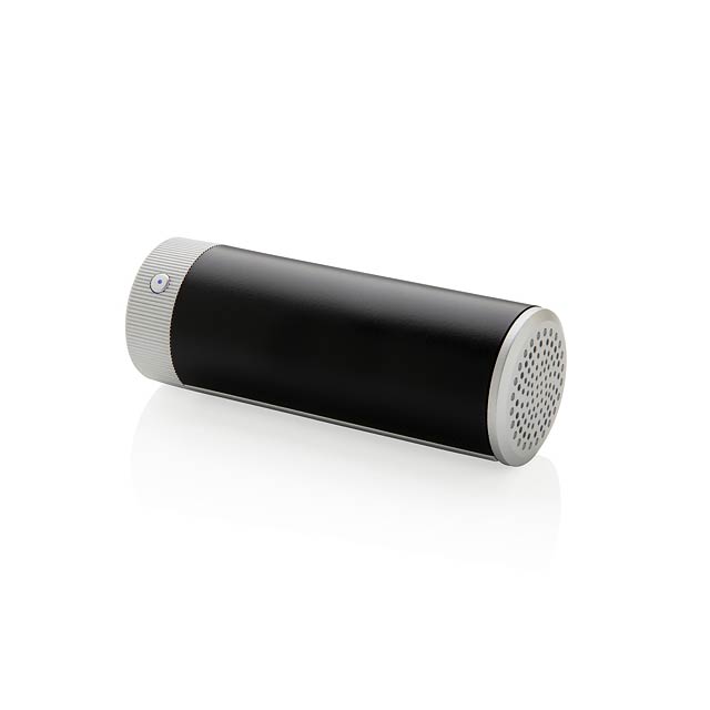 Light up logo wireless 3W speaker and powerbank - black