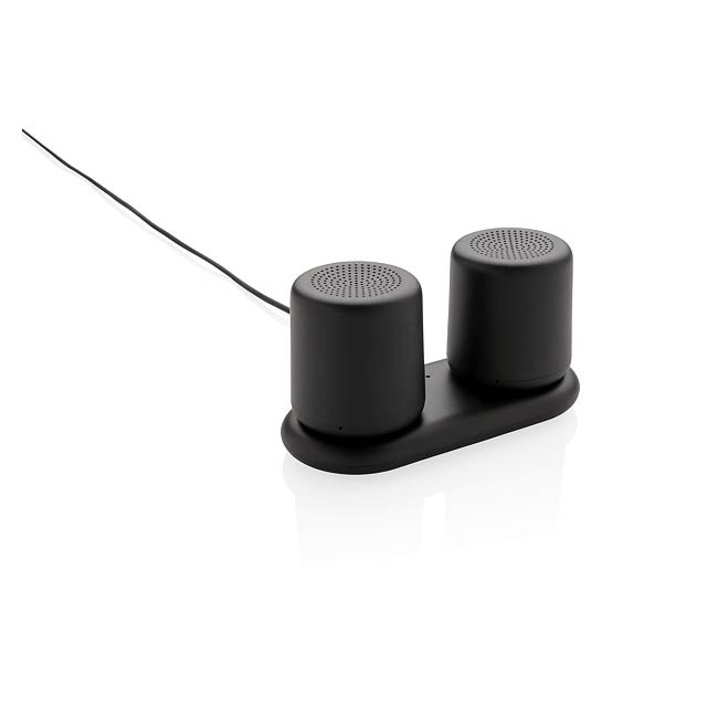 Set bezdrátově nabíjených stereo reproduktorů - černá