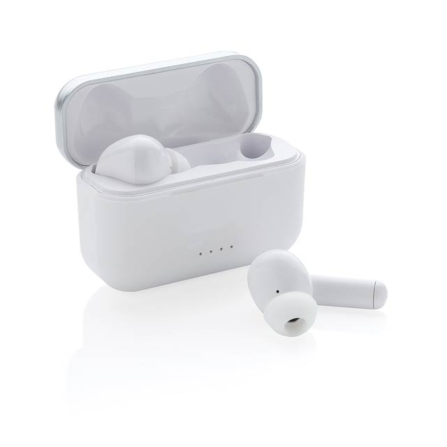 TWS sluchátka Pro Elite v nabíjecí krabičce, bílá - biela