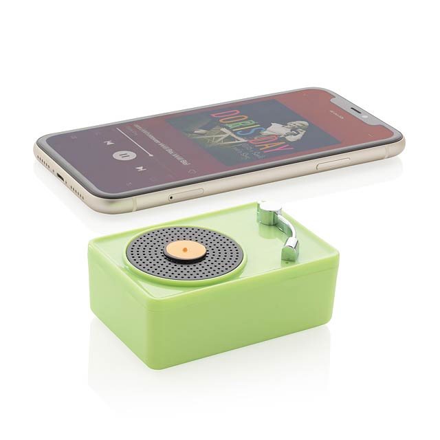 Mini Vintage 3W wireless speaker, green - green