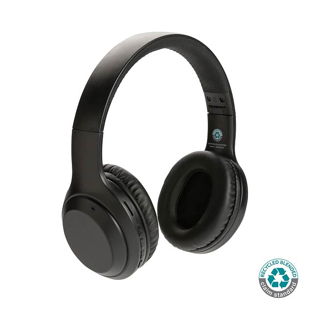 RCS standard recycled plastic headphone, black - black