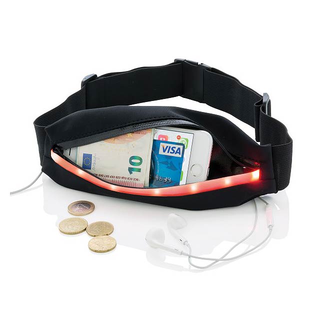 Running belt with LED - black