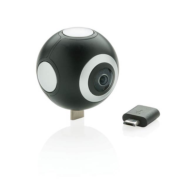 Dual lens 360 camera - black