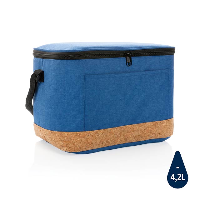 Impact AWARE™ XL RPET Two-Tone Kühltasche mit Korkdetail, bl - blau