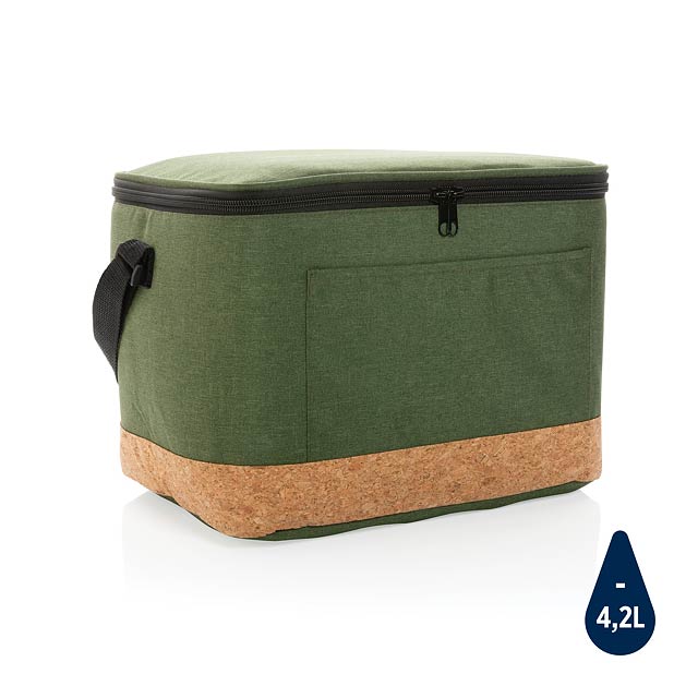 Impact AWARE™ XL RPET two tone cooler bag w/cork detail, gre - green