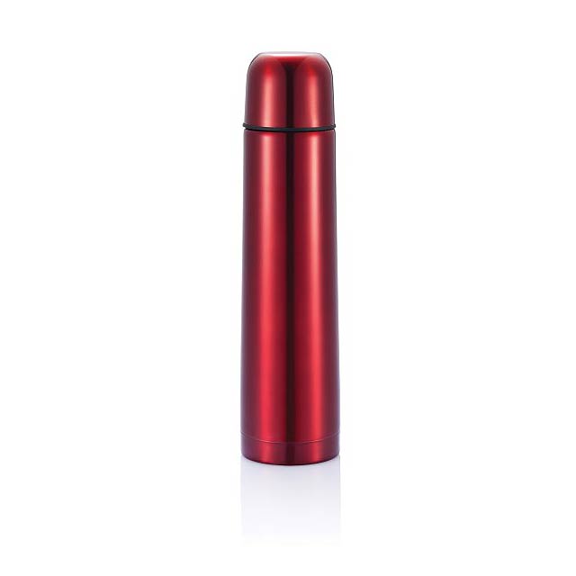 Stainless steel flask  - red - foto