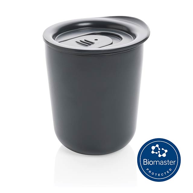 Simplistic antimicrobial coffee tumbler, grey - grey