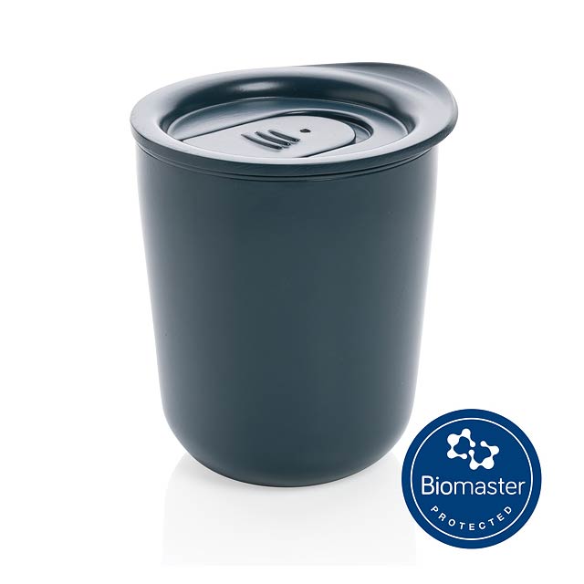 Simplistic antimicrobial coffee tumbler, blue - blue