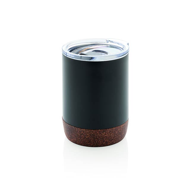Cork small vacuum coffee mug - black