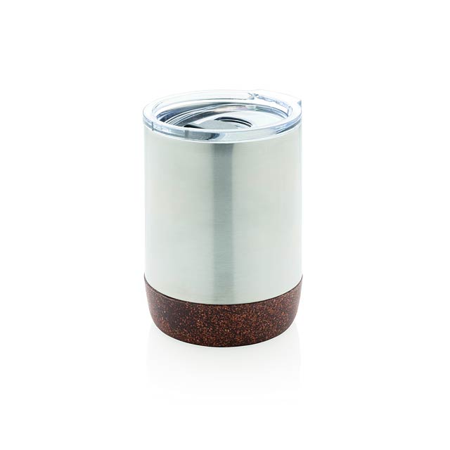 Cork small vacuum coffee mug - silver