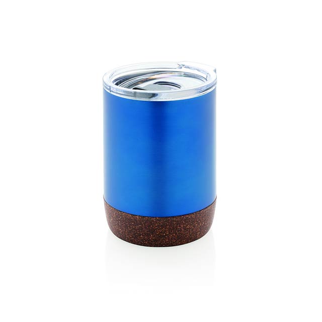Cork small vacuum coffee mug - blue
