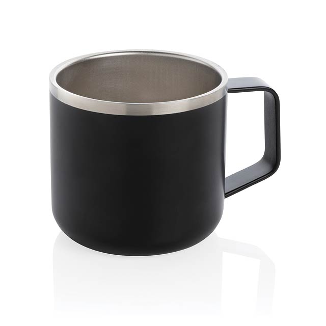 Stainless-Steel Camping-Tasse, schwarz - schwarz