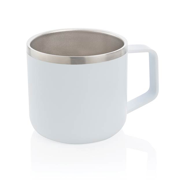 Stainless steel camp mug, white - white