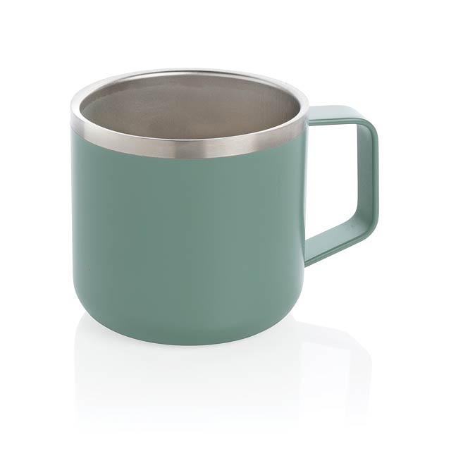 Stainless steel camp mug, green - green