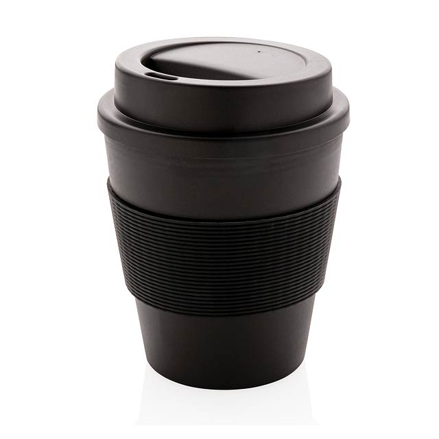 Reusable Coffee cup with screw lid 350ml - black