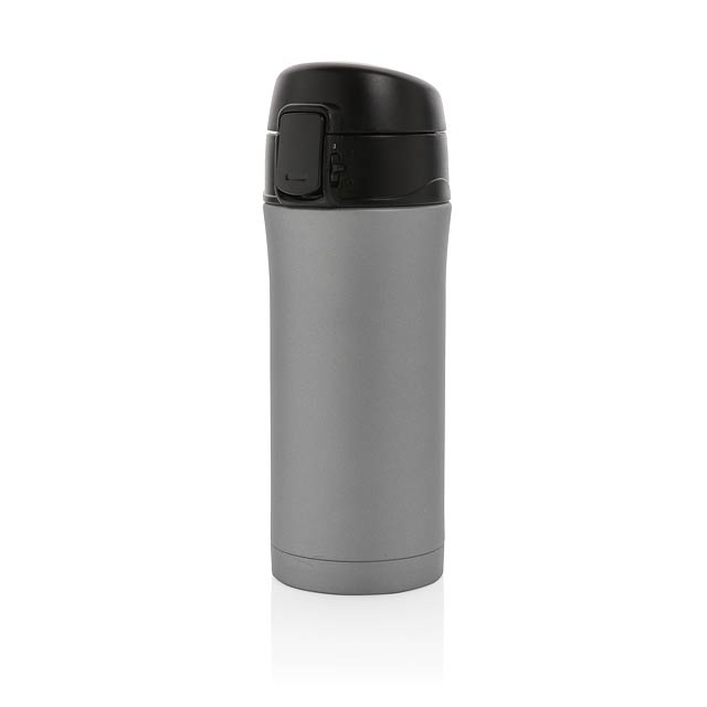 Metallic easy lock vacuum mug, grey - grey