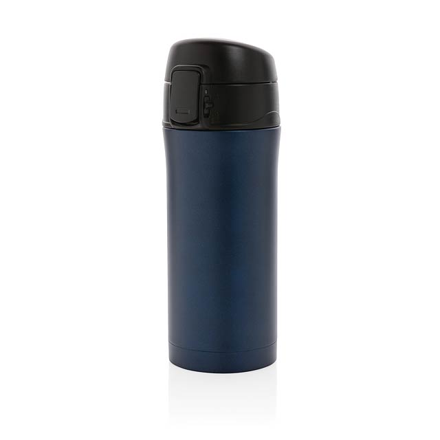 Metallic easy lock vacuum mug, blue - blue