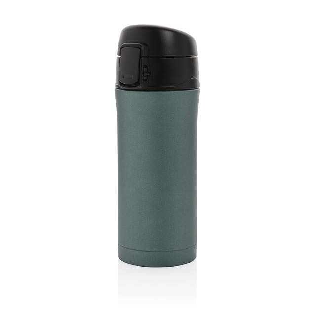 Metallic easy lock vacuum mug, green - green