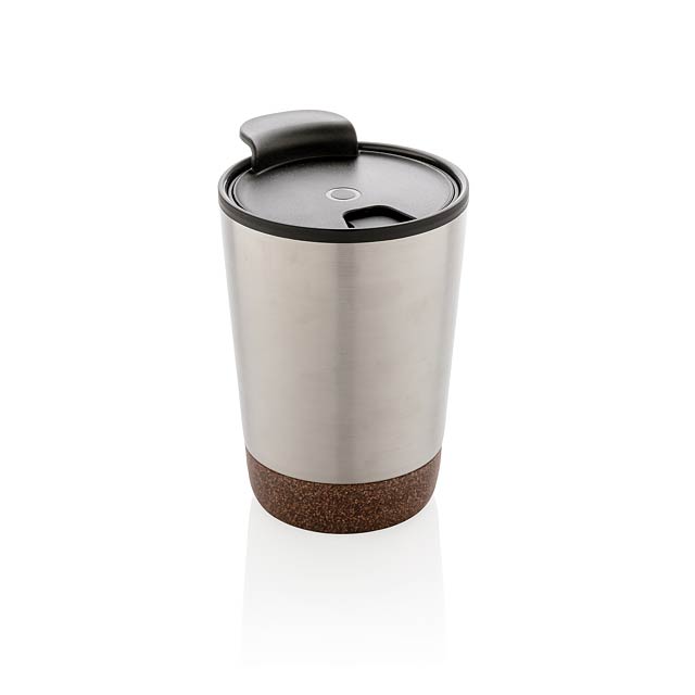 Cork coffee tumbler - silver