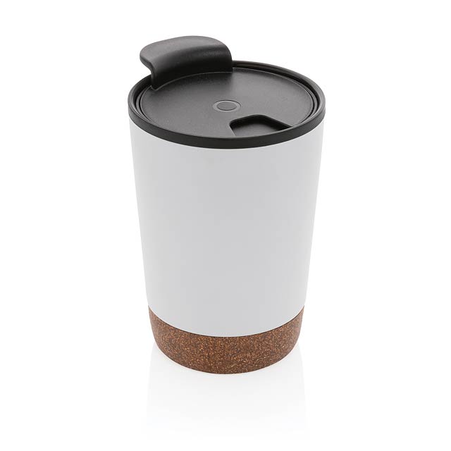 Cork coffee tumbler, white - white