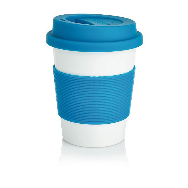 PLA coffee cup, white/blue - blue