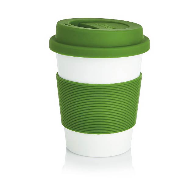 PLA coffee cup, white/Green - green