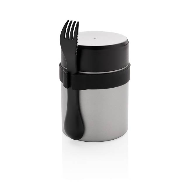 Bogota food flask with ceramic coating - silver