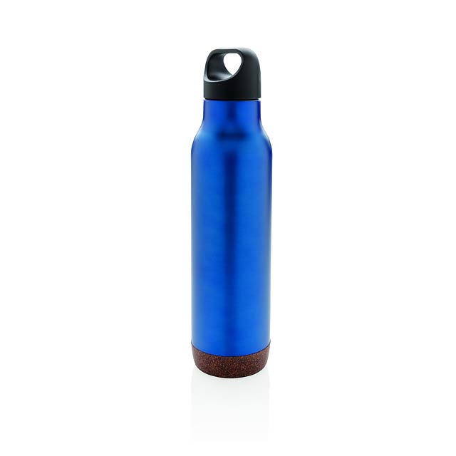 Cork leakproof vacuum flask - blue